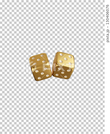 Golden and red and white dice, casino dice isolated on white background for game of luck and fortune. Golden and red and white dice, casino dice isolated on white background for game of luck and fortune. 130406076