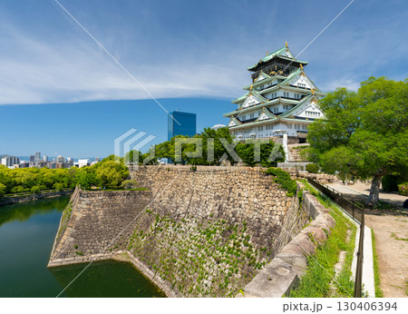 大阪城天守閣 お堀とOBPの高層ビル等 130406394