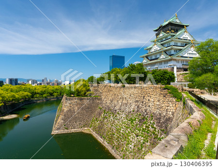 大阪城天守閣 お堀とOBPの高層ビル等 130406395
