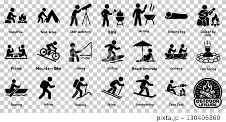 Outdoor Leisure Icon Set 130406860
