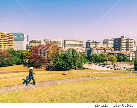 郊外の住宅地 秋の公園 郊外の住宅地 秋の公園 130406916