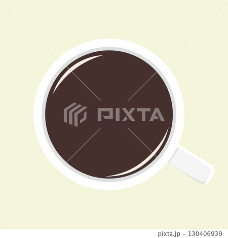 コーヒーカップの俯瞰イラスト 円フレーム枠シンプル こげ茶ブラックチョコレート色 ベクターpng透明 コーヒーカップの俯瞰イラスト 円フレーム枠シンプル こげ茶ブラックチョコレート色 ベクターpng透明 130406939