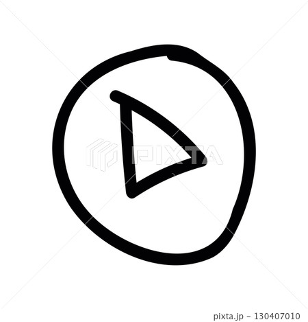 Simple black vector icon with a theme play buttonのイラスト素材 [130407010 ...