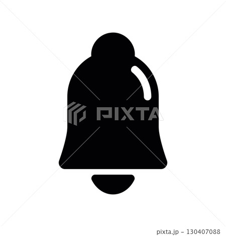 Simple black vector icon with a theme bell Simple black vector icon with a theme bell 130407088