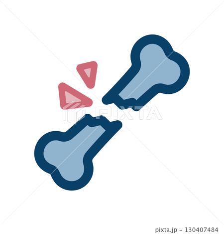 折れた骨のアイコンイラスト 130407484