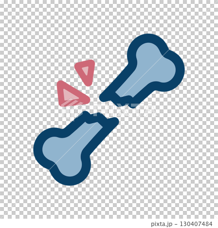 折れた骨のアイコンイラスト 130407484