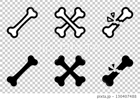 Bone icon illustration set 130407488