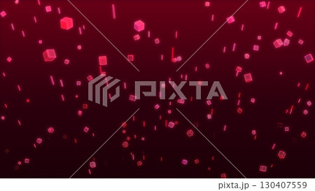 パーティクルが飛んでいる赤色の背景画 130407559