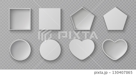 Realistic mockup box set with top view Realistic mockup box set with top view 130407865
