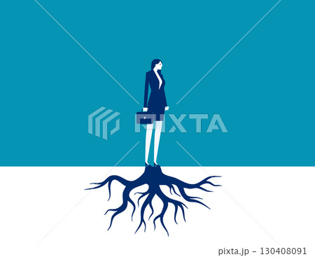 Abundance. Rooted and sprouted on the businessman feet 130408091