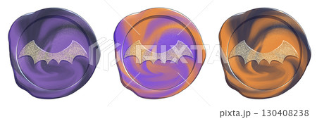 マーブルなシーリングスタンプこうもり柄セット 130408238