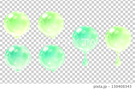 Watercolor style dripping water illustration_green Watercolor style dripping water illustration_green 130408343