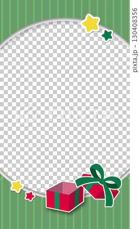 Vertical illustration: Striped background and gift box on white background 130408356