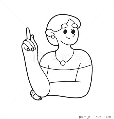 Modern flat illustration of fashionable stylish girl pointing, showing, confirming. Illustration for web design and advertising. Modern flat illustration of fashionable stylish girl pointing, showing, confirming. Illustration for web design and advertising. 130408486
