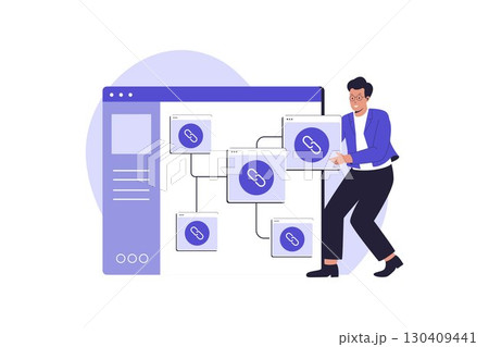 Internal Linking for SEO and Website Structure Illustration 130409441
