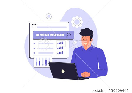 Keyword Research and SEO Strategy Illustration Keyword Research and SEO Strategy Illustration 130409443