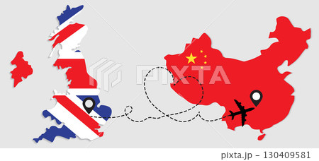Airplane travel from Great Britain to China Airplane travel from Great Britain to China 130409581