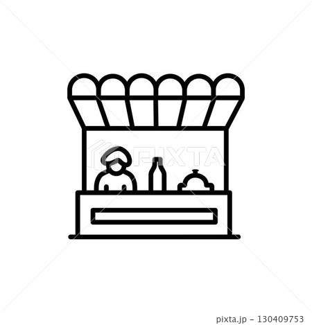 Food stall icon vector, line style icon Food stall icon vector, line style icon 130409753