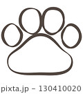 手書き風　犬の肉球のアイコン 130410020