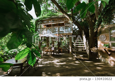 Local wooden house with tropical garden Local wooden house with tropical garden 130410022
