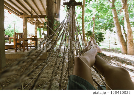 Local wooden house with tropical garden 130410025
