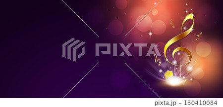 Bright Golden Music Note 130410084