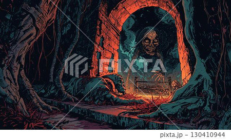 ポップテイストなホラーイラスト 130410944