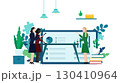 グラフやデータを用いてマーケティングについて会議をしているビジネスウーマン（白） 130410964