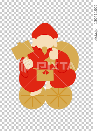 おめでたい色味のシンプルな大黒天のベクターイラスト おめでたい色味のシンプルな大黒天のベクターイラスト 130411009