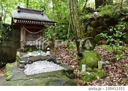 湯河原町 万葉公園湯河原惣湯の狸福神社と狸石像 湯河原町 万葉公園湯河原惣湯の狸福神社と狸石像 130411351