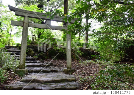 湯河原町 万葉公園湯河原惣湯の熊野神社鳥居 湯河原町 万葉公園湯河原惣湯の熊野神社鳥居 130411773