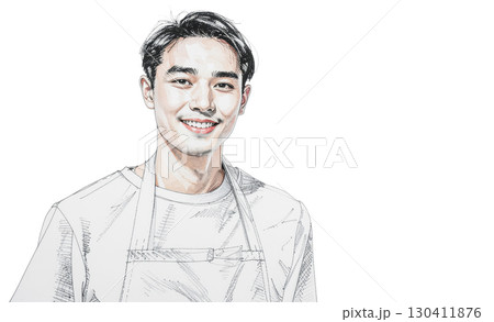 若いカフェ店員 130411876