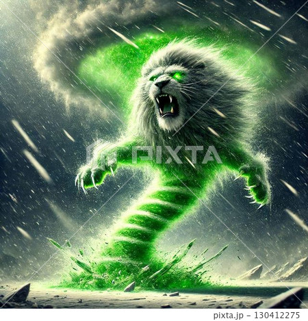 氷の世界に現れた雪獅子 氷の世界に現れた雪獅子 130412275