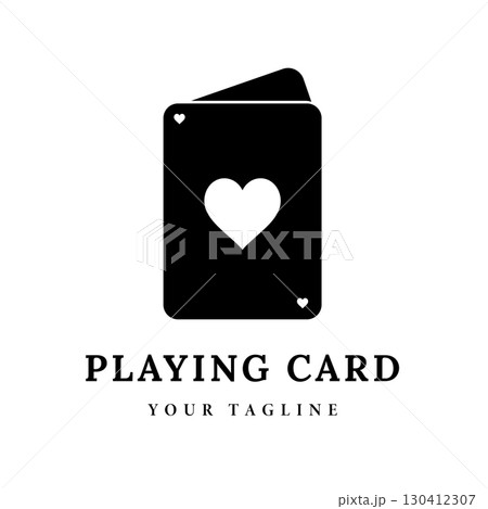 Playing Card Logo Design with Heart Symbol for Casino, Poker, and Gambling Branding 130412307