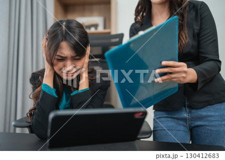 A Stressed Employee Faces Workplace Challenges with Managers Support and Guidance 130412683