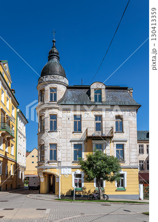 Summer walk through the spa town of Frantiskovy Lazne in the Czech Republic 130413359
