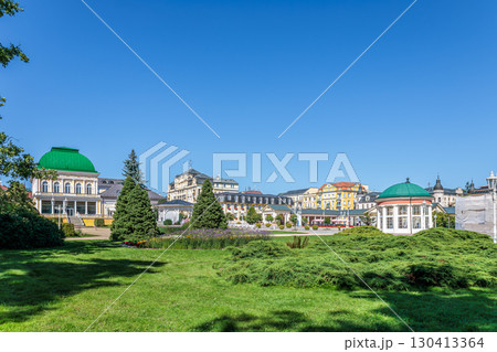Summer walk through the spa town of Frantiskovy Lazne in the Czech Republic 130413364