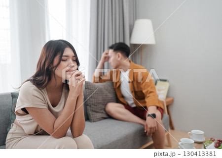 Emotional Conflict A Couple Engaged in a Disagreement Inside Their Home Space Emotional Conflict A Couple Engaged in a Disagreement Inside Their Home Space 130413381