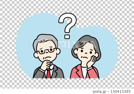 理解できずに困った表情をする、高齢の社長・女性社長のベクターイラスト素材_カラー 理解できずに困った表情をする、高齢の社長・女性社長のベクターイラスト素材_カラー 130413385