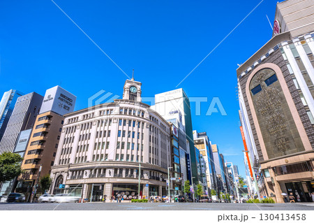 日本の東京都市景観 東京・銀座。セイコーハウス銀座などを望む=9月2日 日本の東京都市景観 東京・銀座。セイコーハウス銀座などを望む=9月2日 130413458
