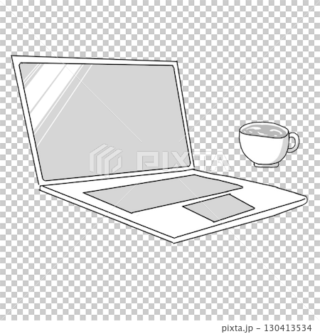 ノートパソコンのイラスト 130413534