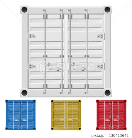 metal cargo container for long distance commercial transport by sea or rail cartoon stock vector illustration 130413642