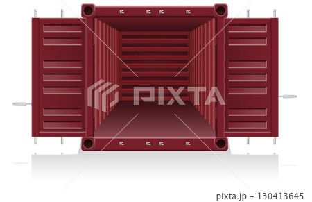 metal cargo container for long distance commercial transport by sea or rail cartoon stock vector illustration 130413645
