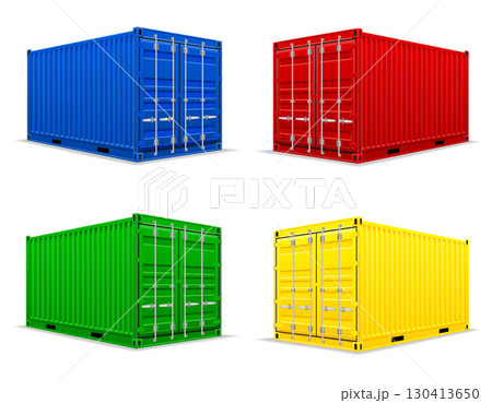metal cargo container for long distance commercial transport by sea or rail cartoon stock vector illustration 130413650