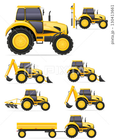 tractor bulldozer transport equipment for repair construction and agricultural work cartoon stock vector illustration tractor bulldozer transport equipment for repair construction and agricultural work cartoon stock vector illustration 130413661