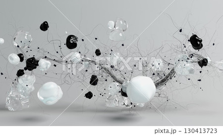 Abstract Composition of Random Shapes in Dynamic Arrangement 130413723