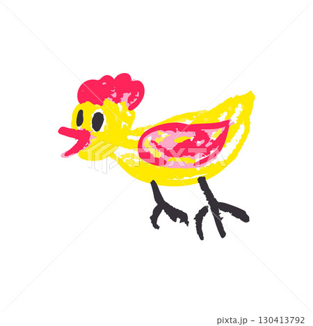 Children's icon with wax crayons and pastels 130413792