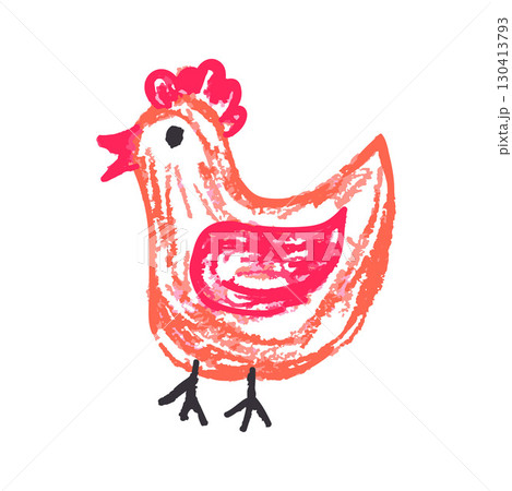 Children's icon with wax crayons and pastels 130413793