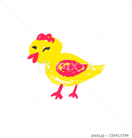 Children's icon with wax crayons and pastels Children's icon with wax crayons and pastels 130413794