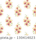 Yellow orchid seamless pattern. Hand-painted watercolor illustration on white background. Elegant floral arrangement. Perfect for wallpaper, fabric, textile prints 130414023